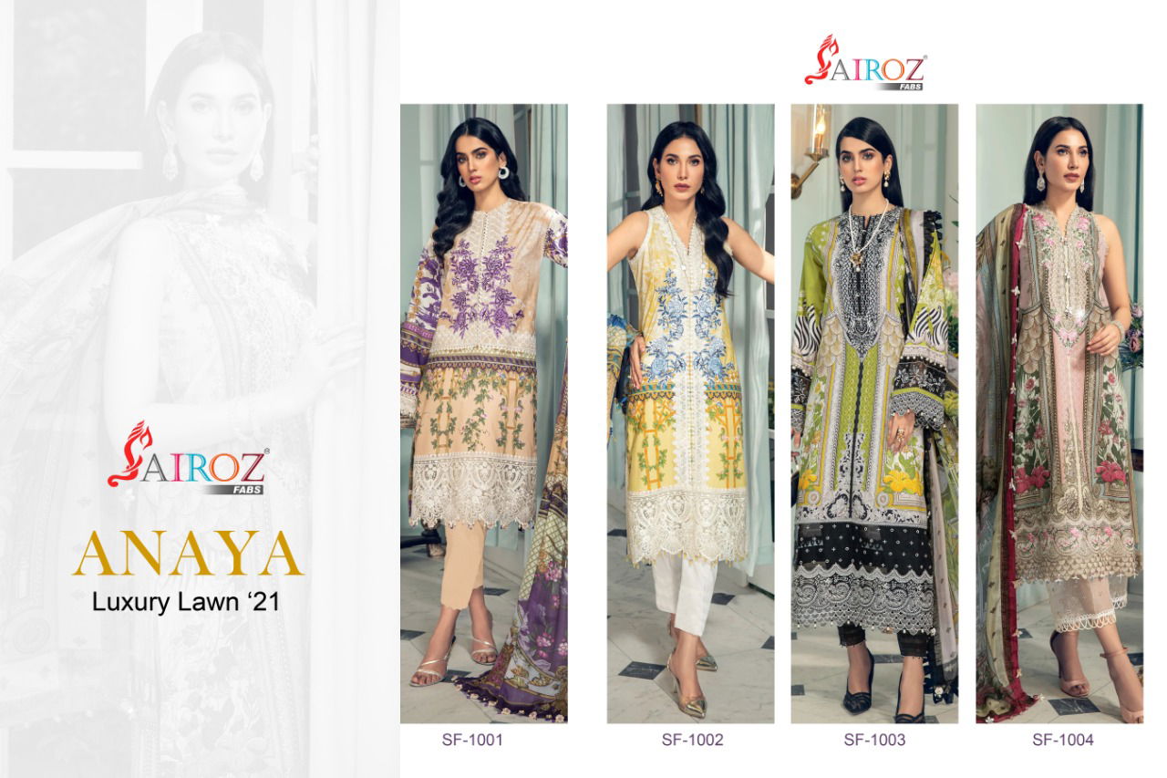Sairoz Anaya Luxury Lawn Latest Cotton Digital Print And Patch Work Pakistani Salwar Suit Collection 